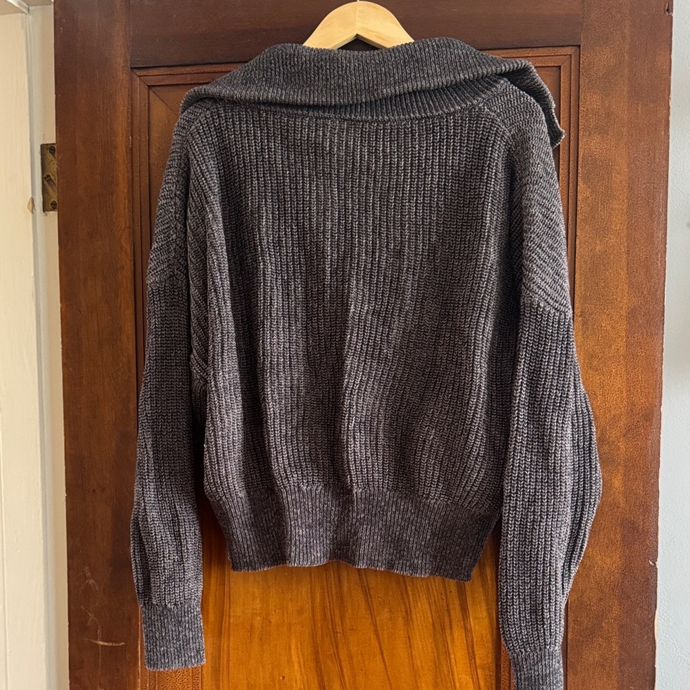 Varley Dark Gray Ribbed Button-Front Cardigan - image 4